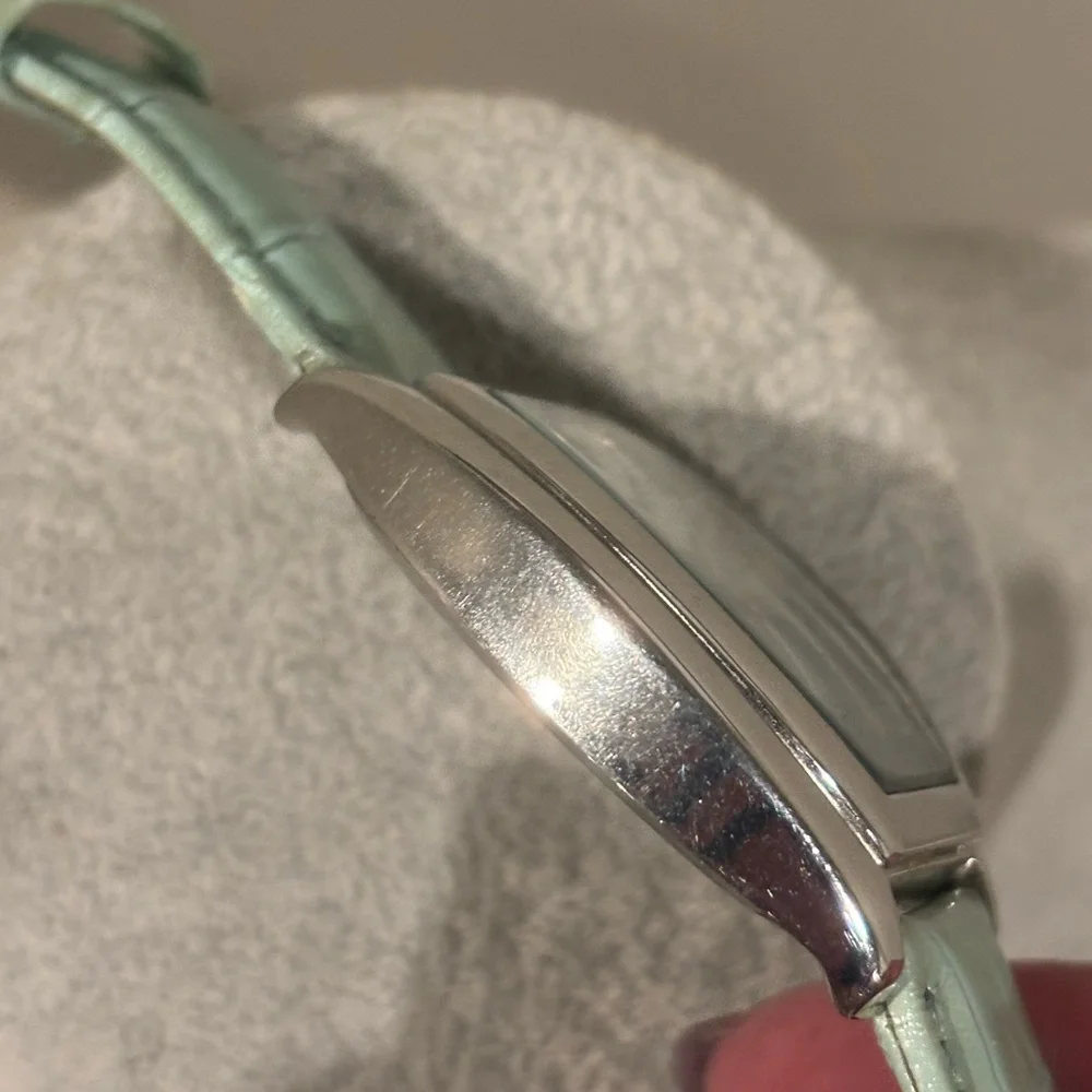 Precision by Gruen w/ Mint Green Leather-Strap Watch